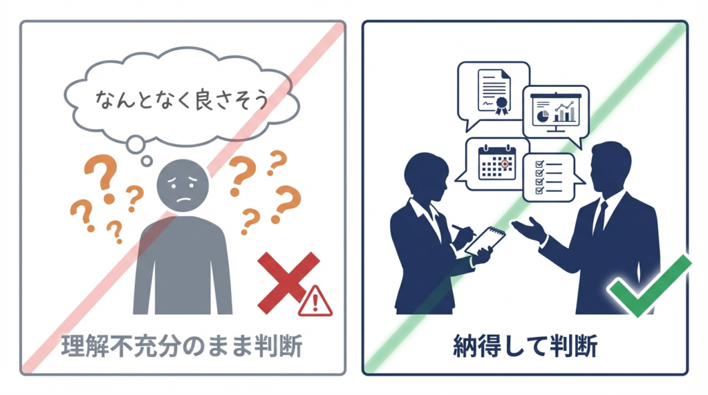 納得して判断する