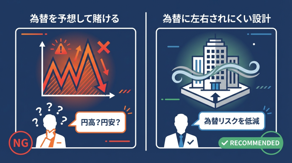 為替に左右されにくい設計